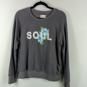 SoulCycle X Sundry Terry Lined Sweatshirt Floral Graphic Pullover Crewneck SZ M